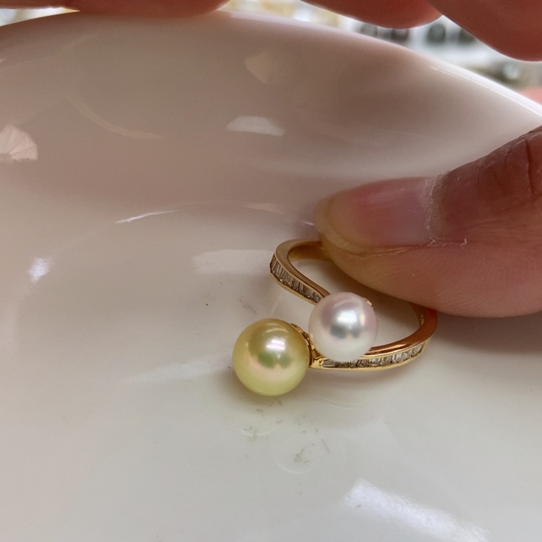 海水珍珠戒指银S925镶嵌