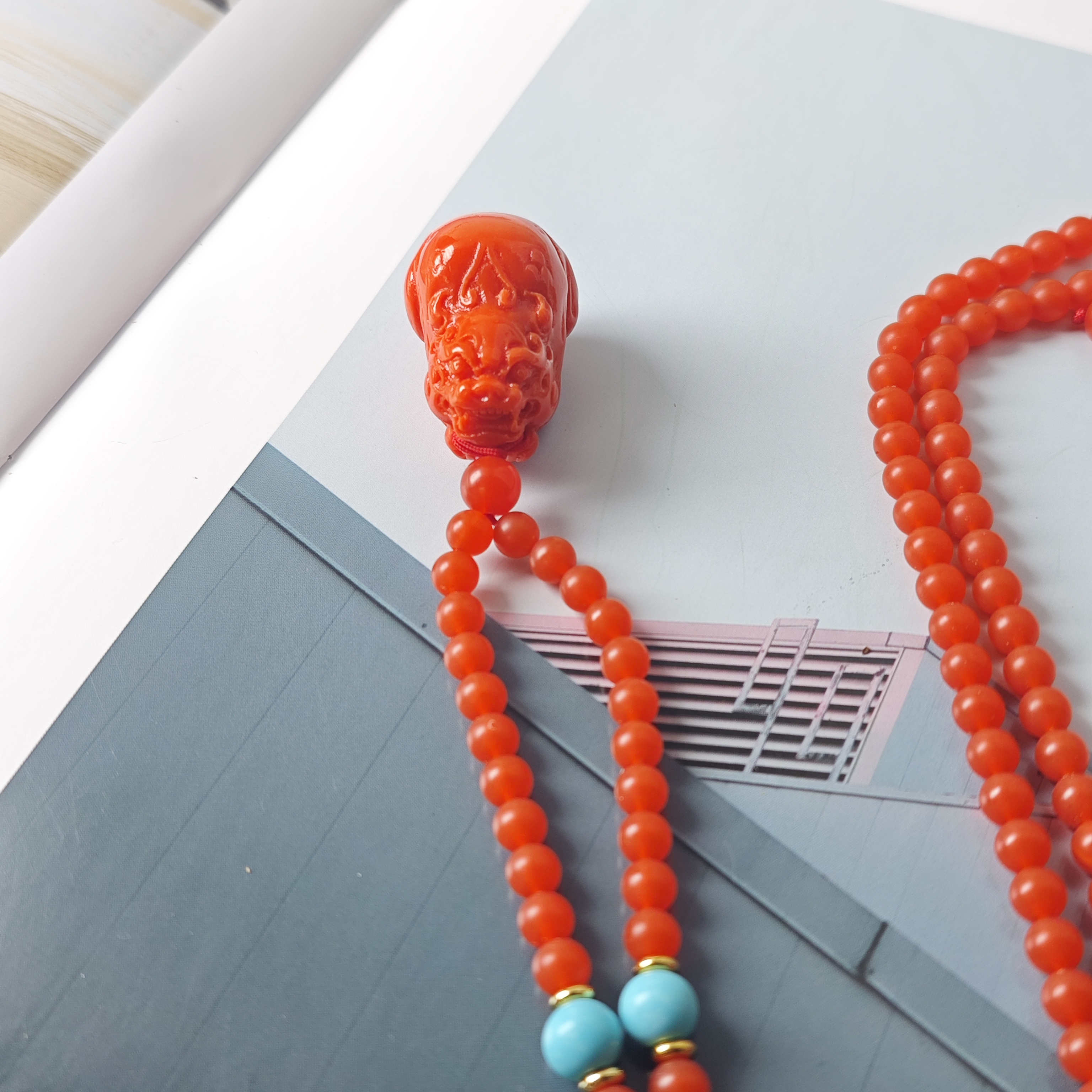 赤血红貔貅吊坠-x617