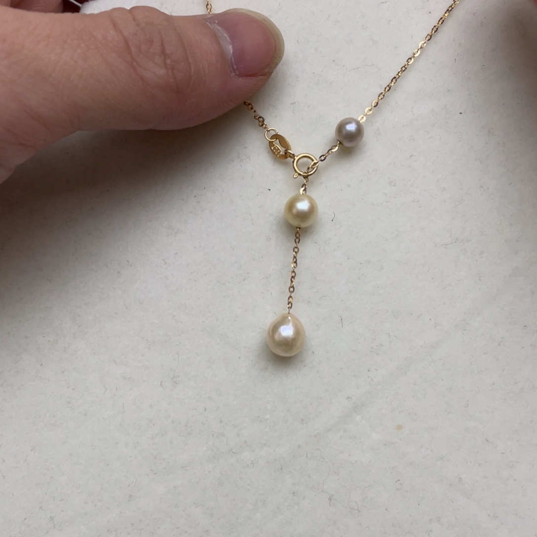 银S925镶嵌项链海水珍珠