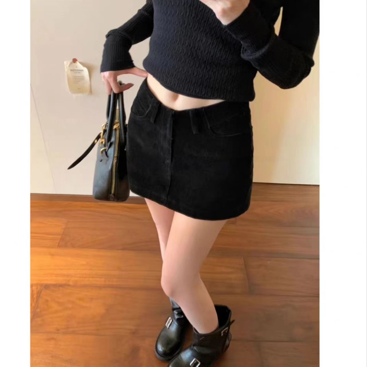 曼曼【辣度100%】弧形低腰短裙显瘦半身裙25170#