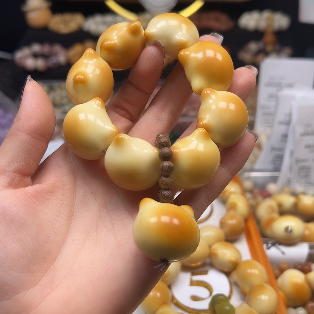 菩提根/象牙果手串炭烤猫头9颗左右