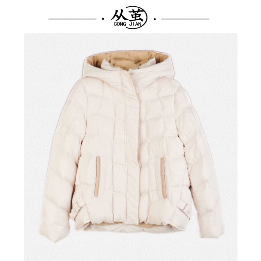 S 2025上新连帽90鹅绒美拉德羽绒服冬季加厚保暖宽松短外套女6811