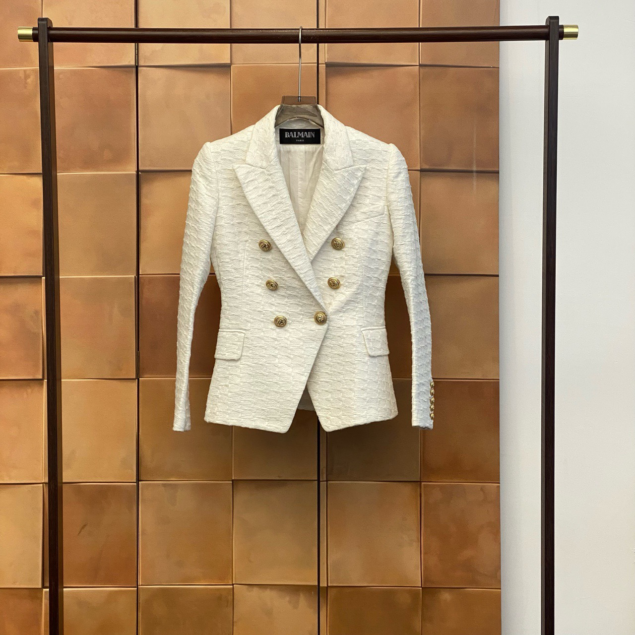 99新 BALMAIN/巴尔曼 Balmain 白双排扣西装外套/38码/99新/29209