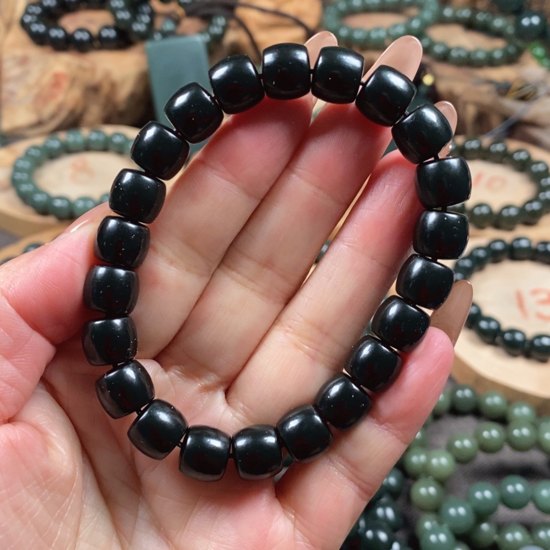 和田玉（青玉）手链未镶嵌