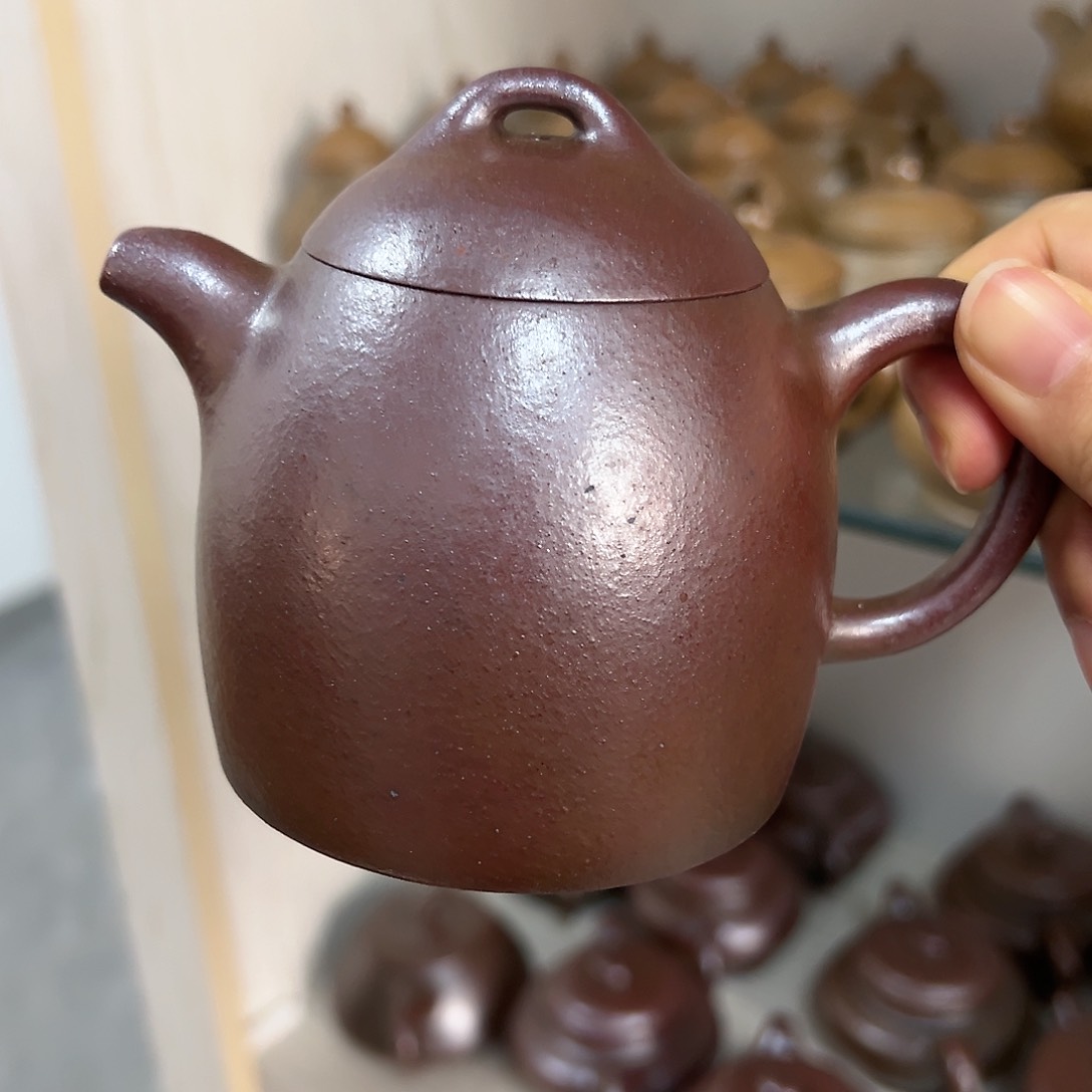 紫砂茶壶黄龙山原矿天青火痕烧250