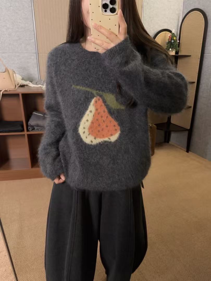 【鑫绒毛衣】长袖卡通针织女毛针织衫网红慵懒风宽松Y666-A367