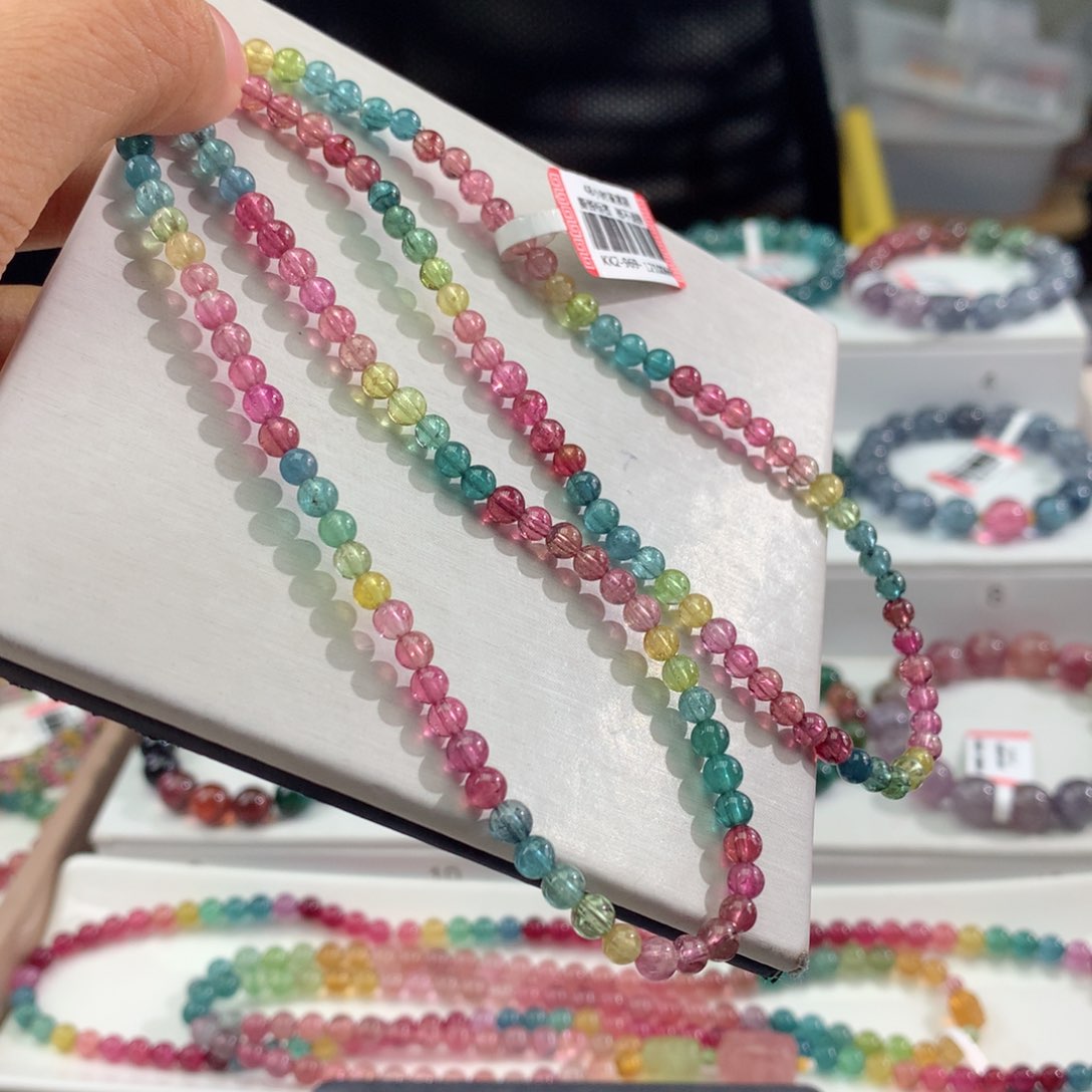 碧玺手链未镶嵌        4.3mm。    