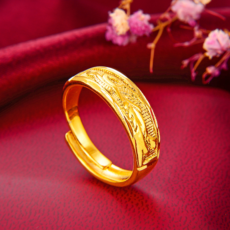 合金戒指 女士龙凤戒指开口