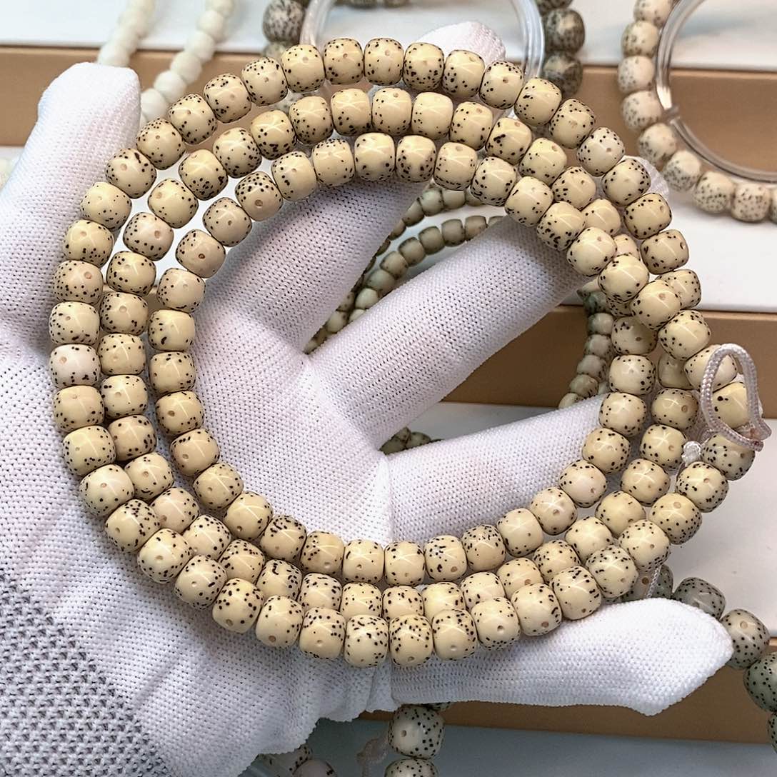 星月菩提手串石玉大留白108长串87尺寸