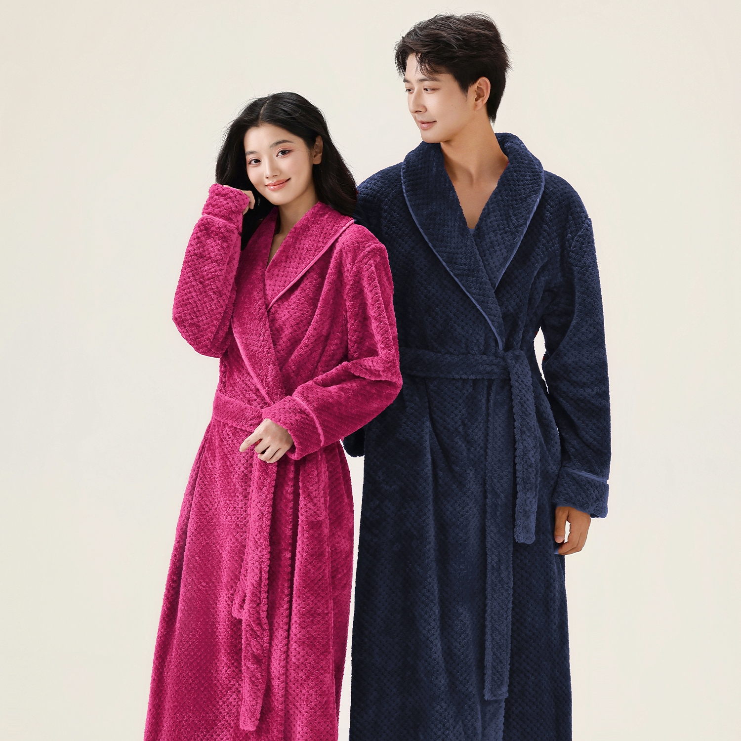 睡袍女2025爆款洋气上档次加长冬加厚加绒浴袍保暖睡衣男士家居服