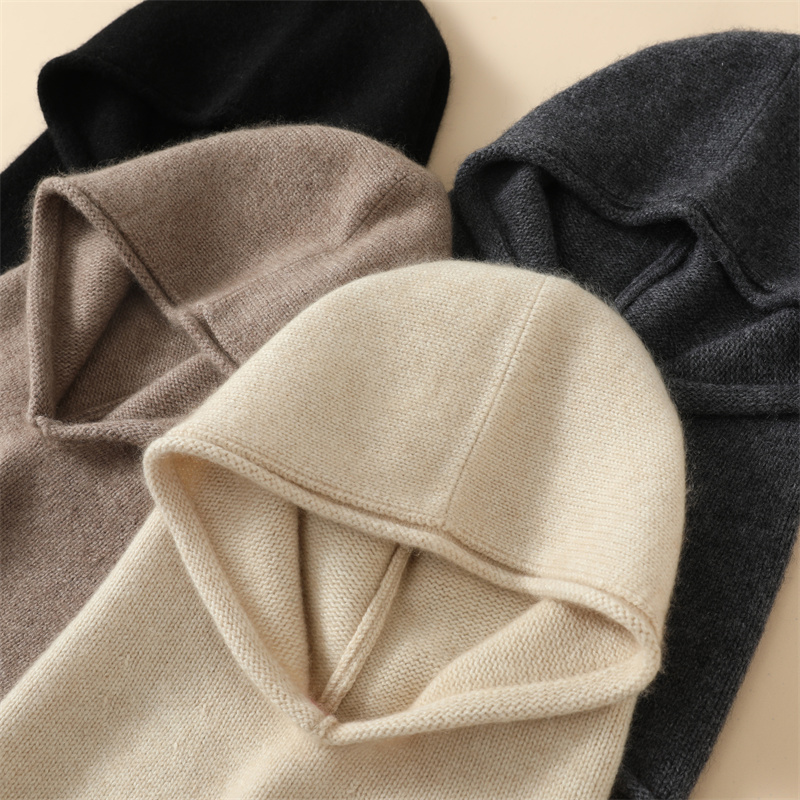 纯羊绒巴拉克拉法帽围脖一体保暖纯色洋气百搭舒适加厚韩版休闲
