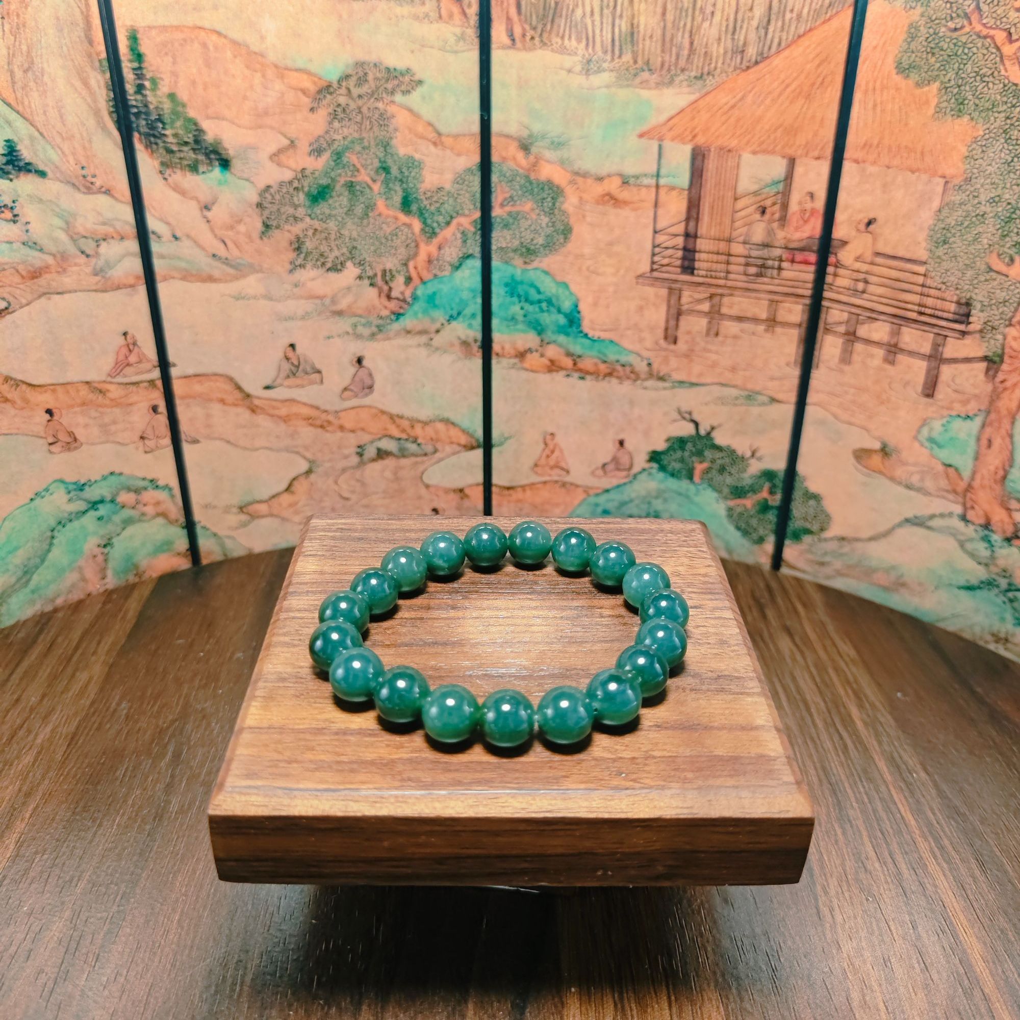 X和田玉圆珠手串（卡10）0134