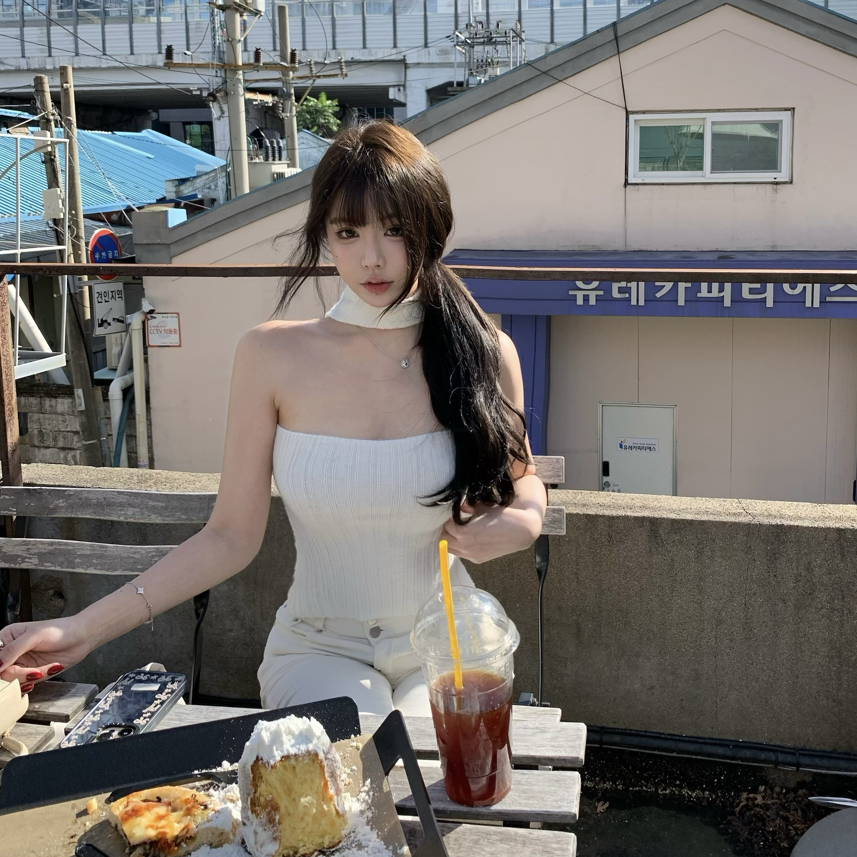 Liuu嘻嘻阿纯欲高领挂脖内搭抹女秋外穿气质百搭显瘦针织抹胸吊带