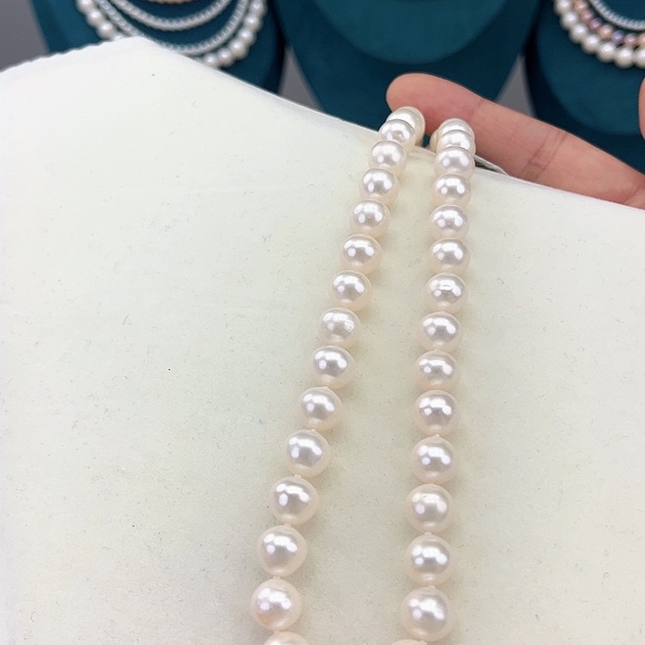 淡水珍珠颈饰银S925镶嵌卡10高品