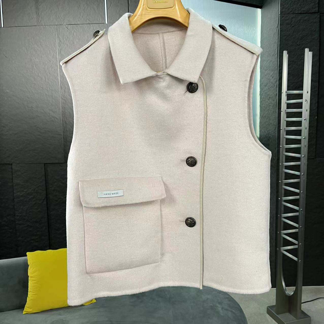 Falaibang/法莱邦M159藕粉色羊毛马甲