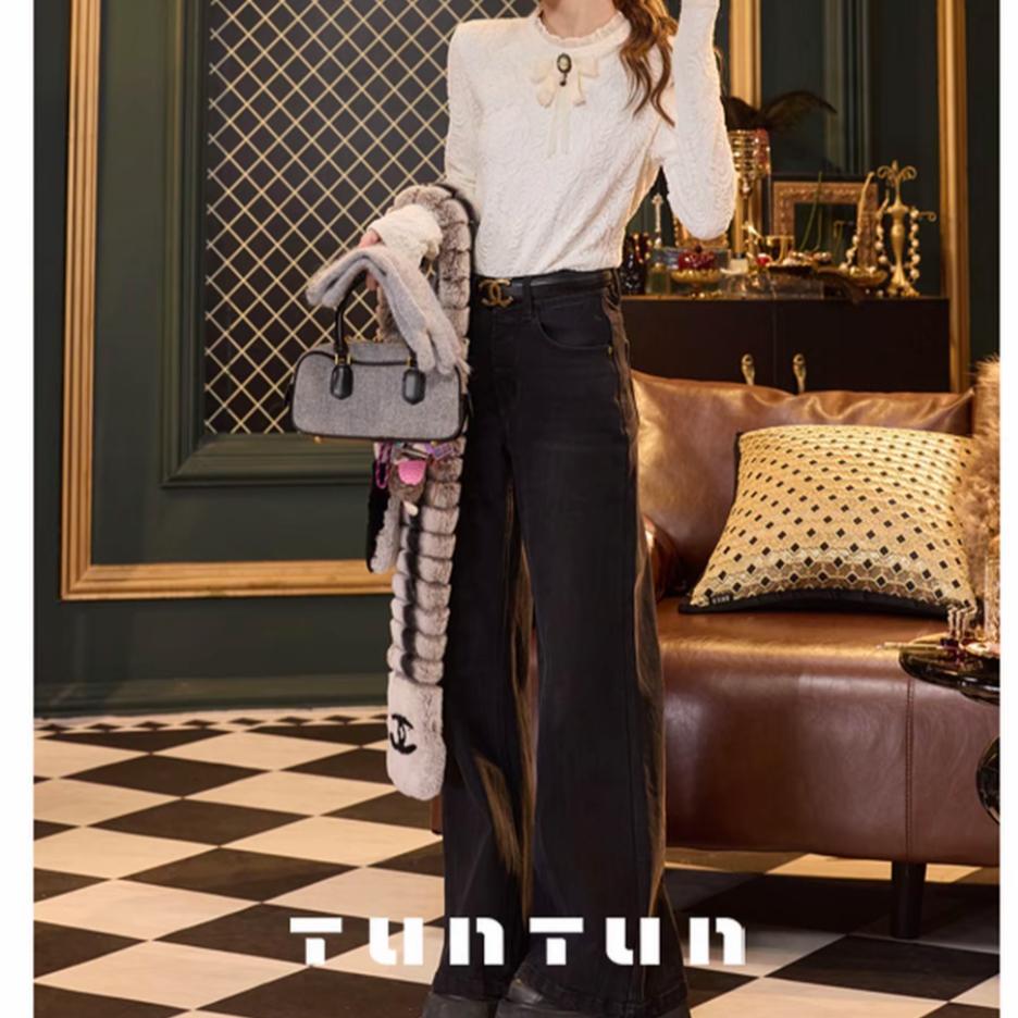 11月9号上新【树皮裤2.0 黑色】加绒平腰牛仔裤