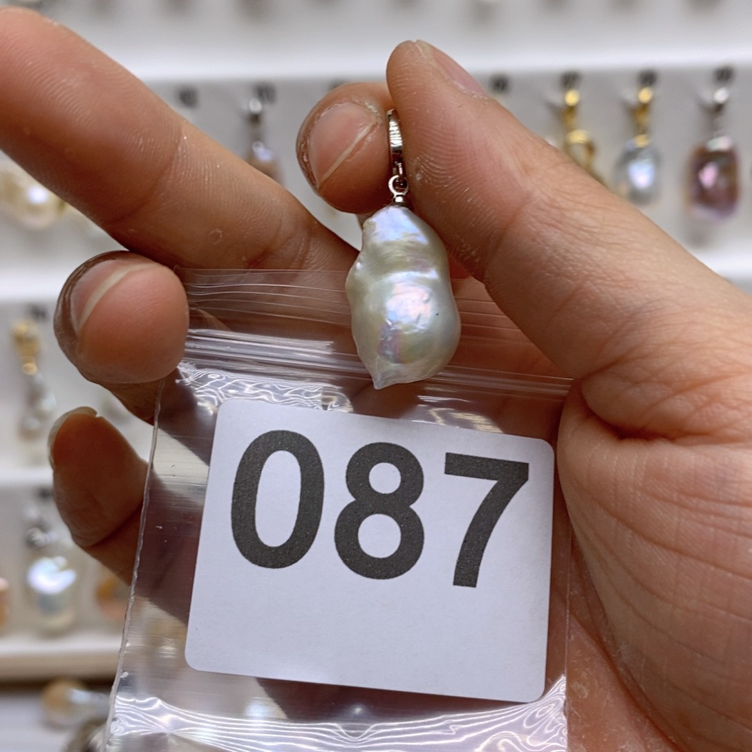 淡水珍珠颈饰银S925镶嵌87