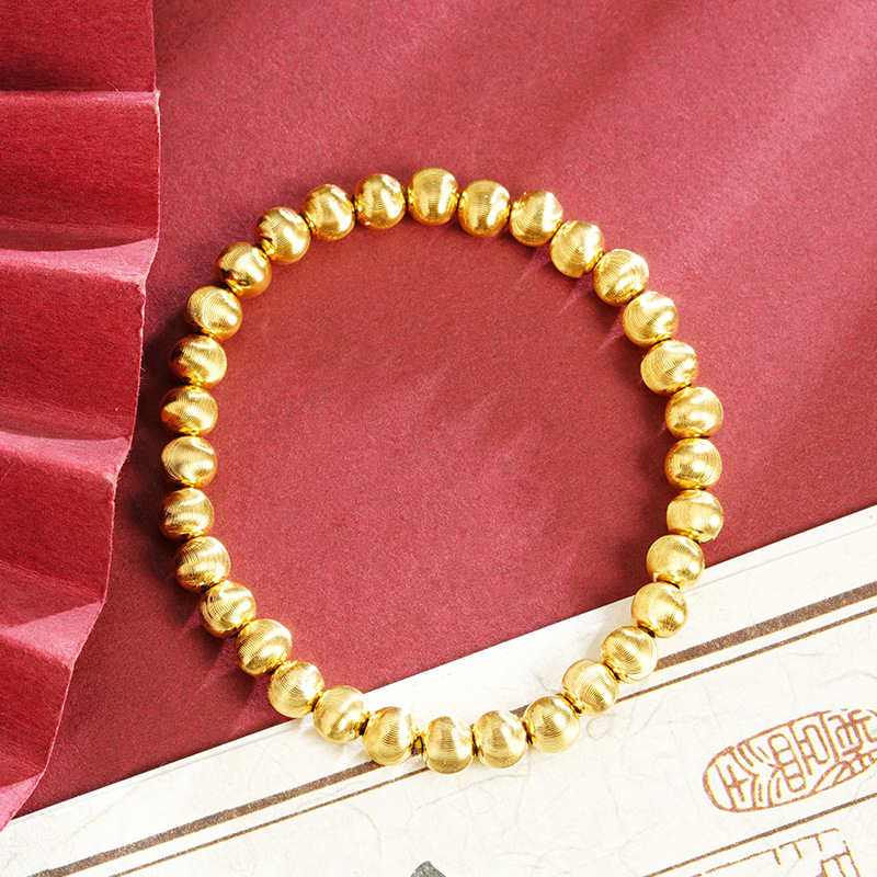 合金手链 手链轻奢珠猫眼珠条纹弹性手串女气质百搭