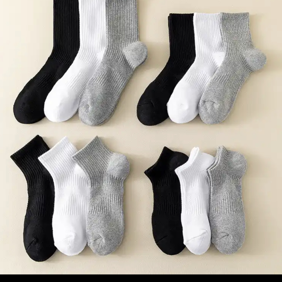 新疆棉男女四季款纯色运动吸汗透气袜