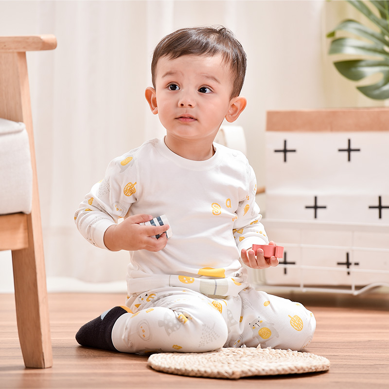 三木比迪儿童内衣套装秋装纯棉婴儿衣服男女宝宝舒适睡衣居家服