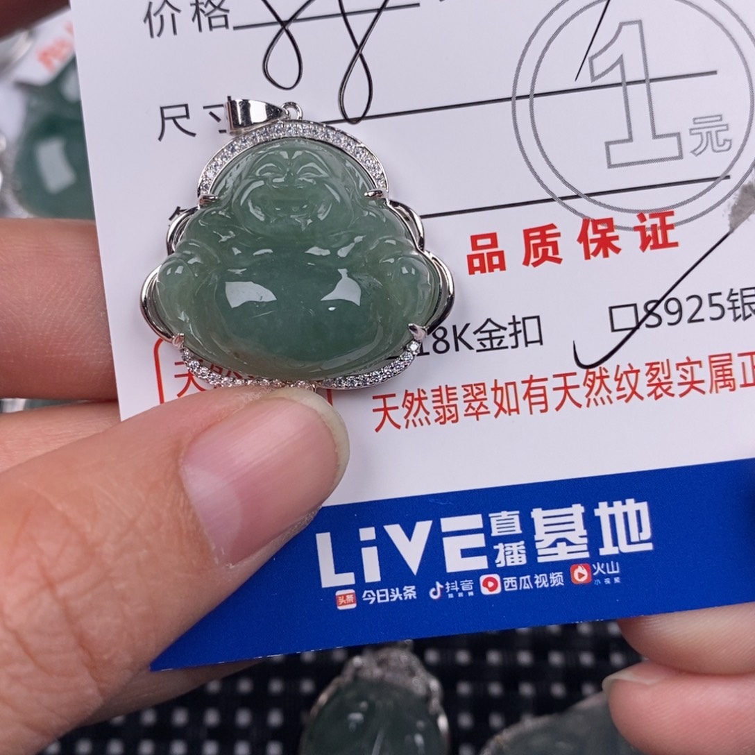 翡翠银S925镶嵌颈饰