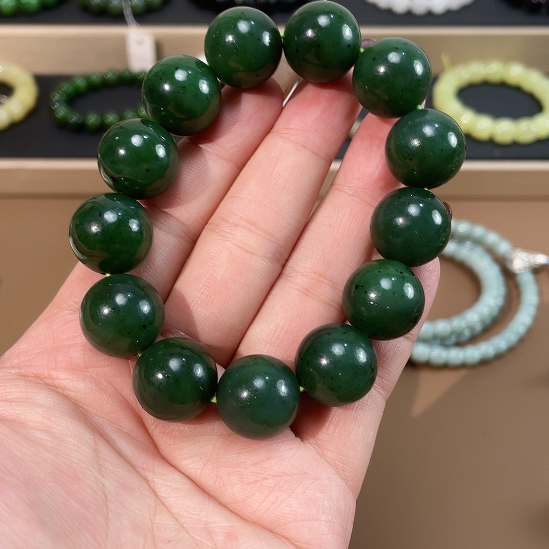 和田玉（碧玉）手链未镶嵌16