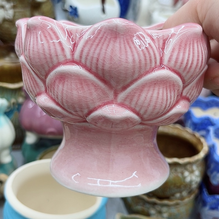 多肉绿植陶瓷花盆9.9包邮，有孔