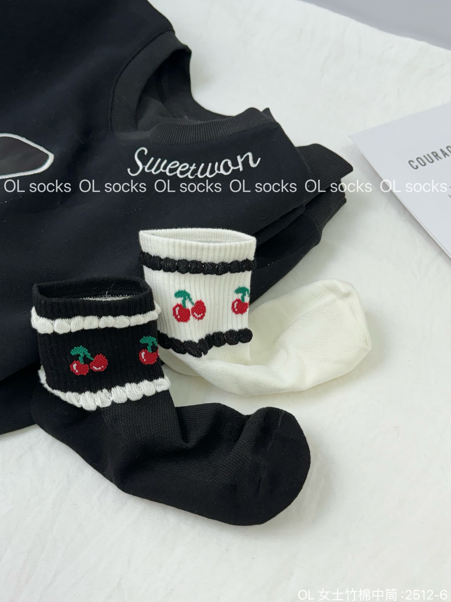 韩国东大门女士袜甜美樱桃短袜春夏薄棉短筒纯棉百搭