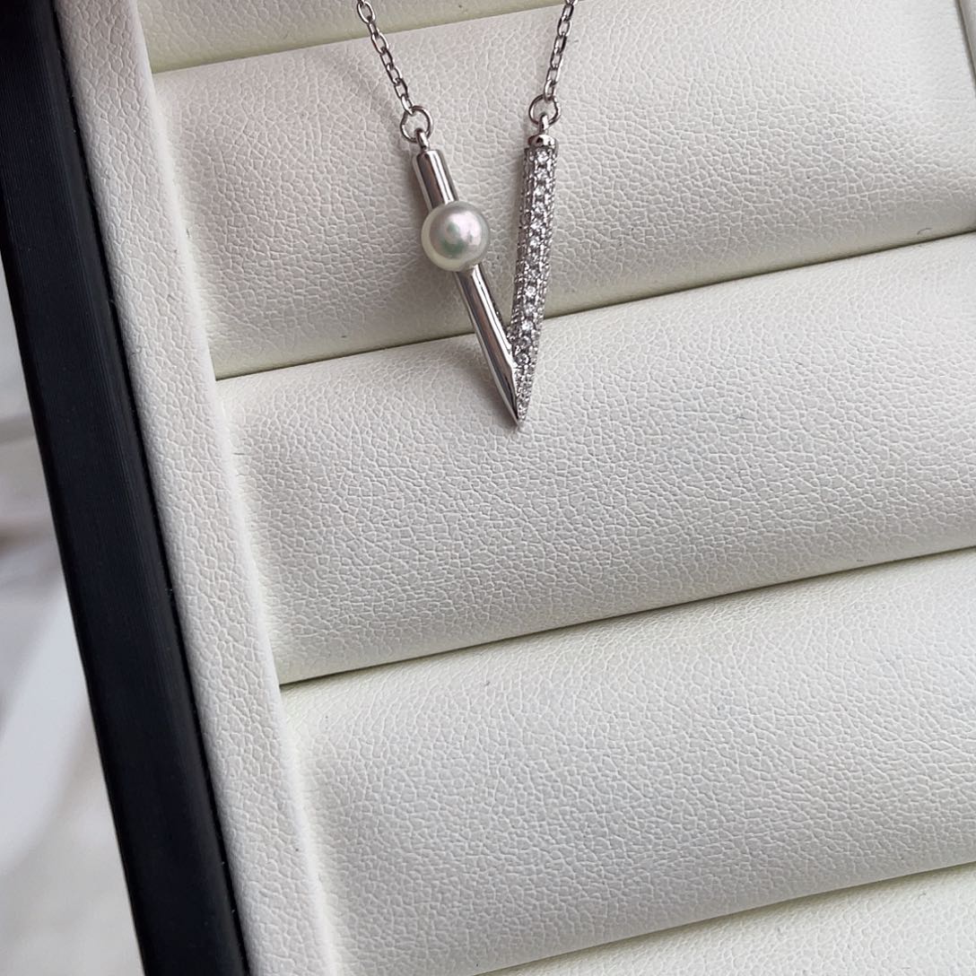 颈饰银S925镶嵌海水珍珠