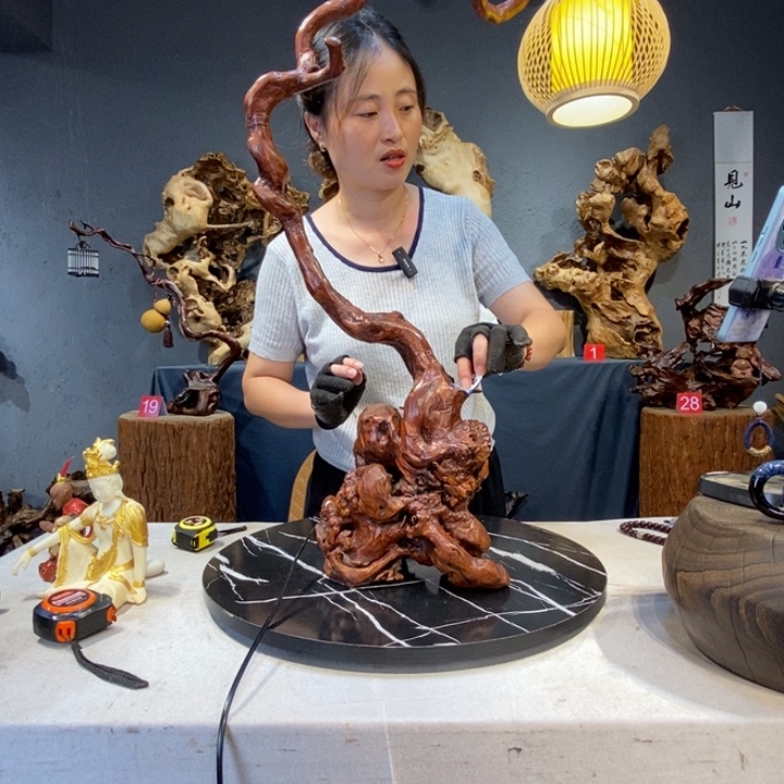 淡***舒木草木堂根艺摆件282