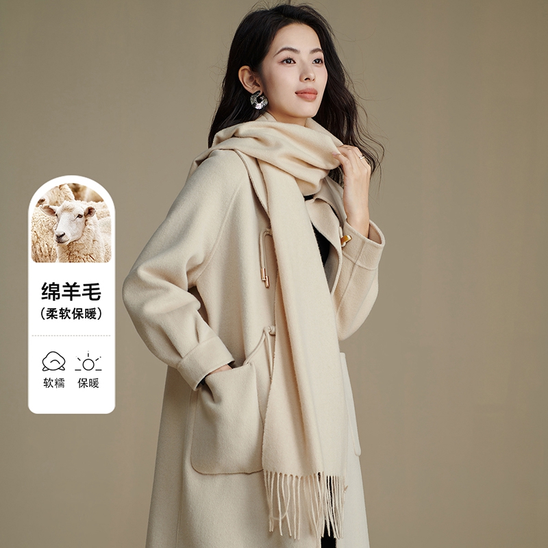 【新品】2025冬大方百搭含流苏羊绒围巾25091705