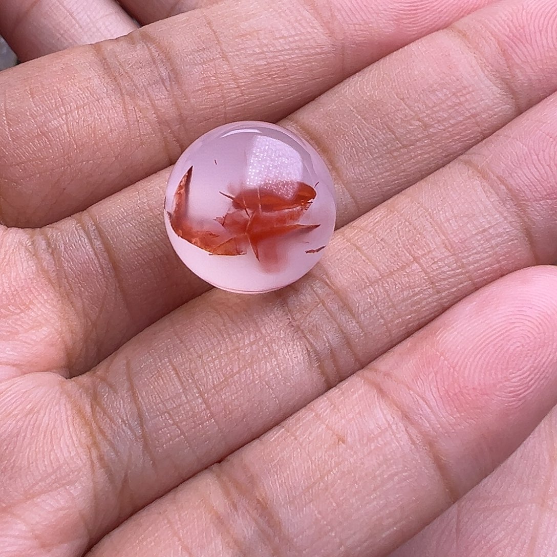 南红玛瑙未镶嵌珠宝奇石飘花圆珠15.2mm