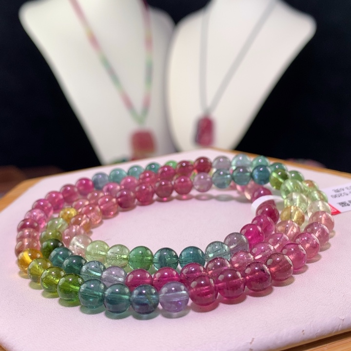 双色碧玺手链未镶嵌