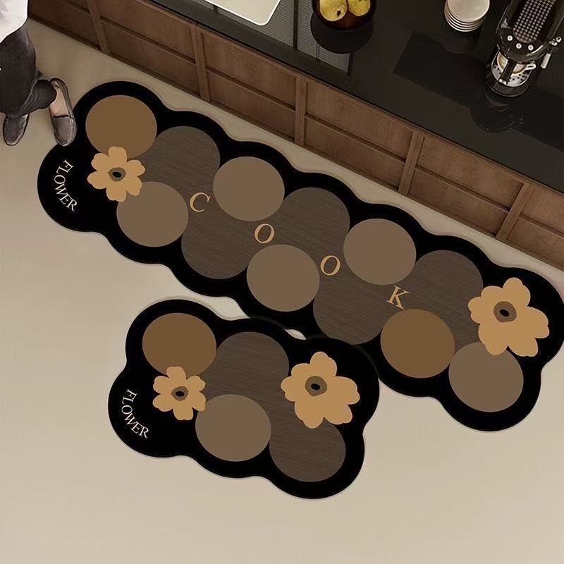 HY148-45×80+45×160硅藻泥吸水防滑地毯地垫厨房床边毯卧室可裁剪