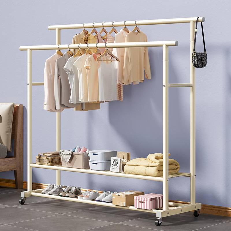 挂衣架落地卧室家用晾衣架室内简易房间挂衣服架子加厚加粗衣帽架