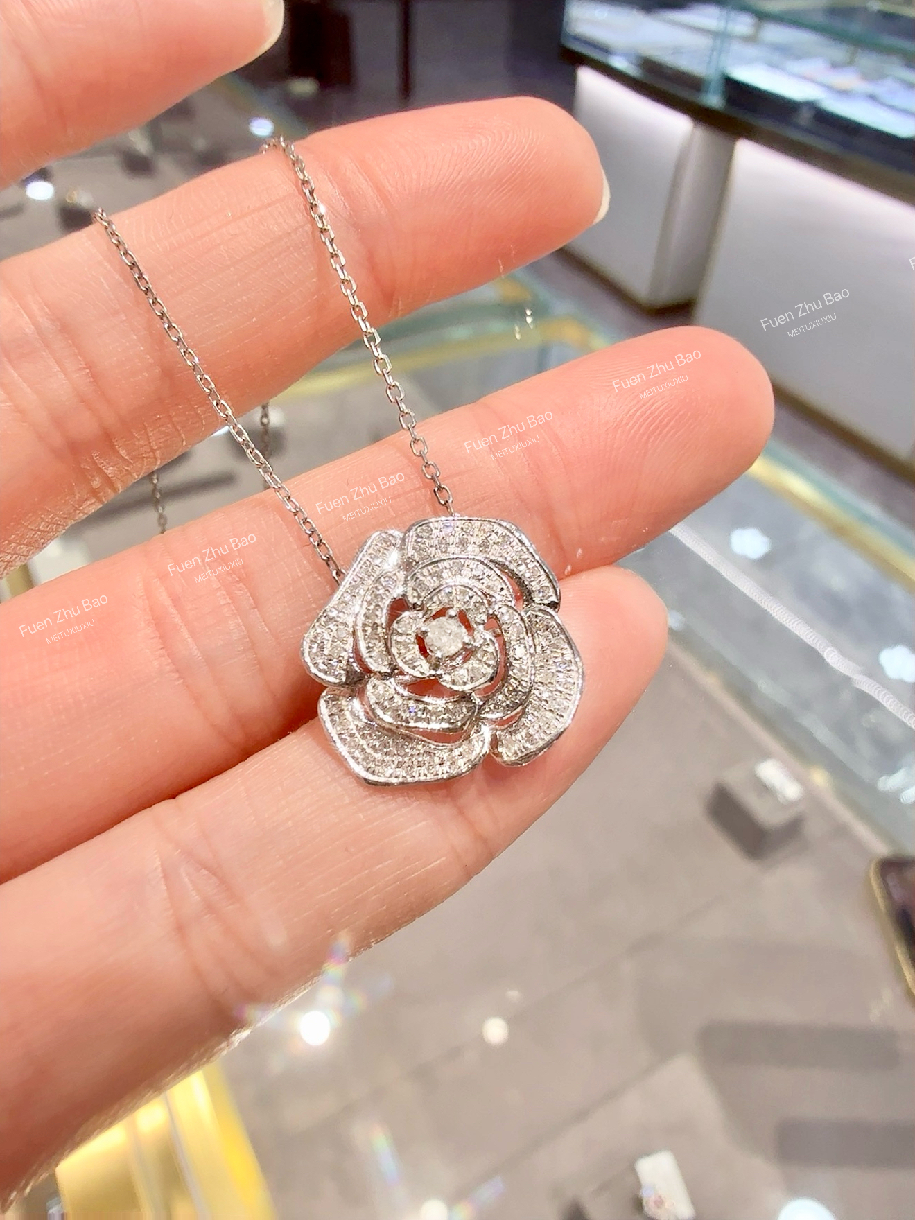 【富恩珠宝】0664重金A  山茶花项链S新ZSXL