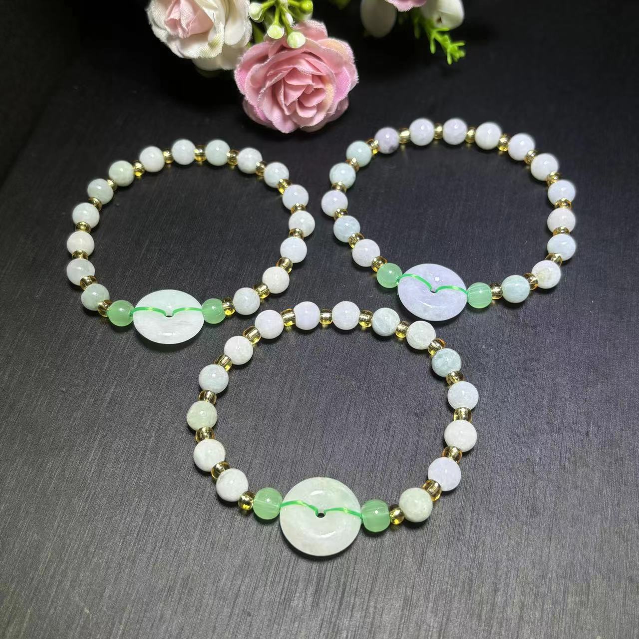 A5205【任会长珠宝】翡翠平安扣手串-多样性只发一件