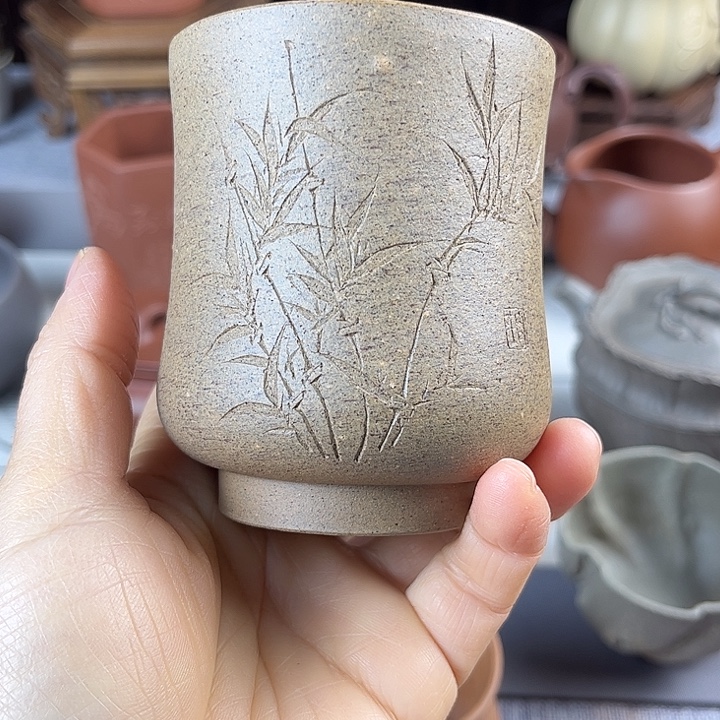 楚***蛙紫砂茶杯全手容量200毫升