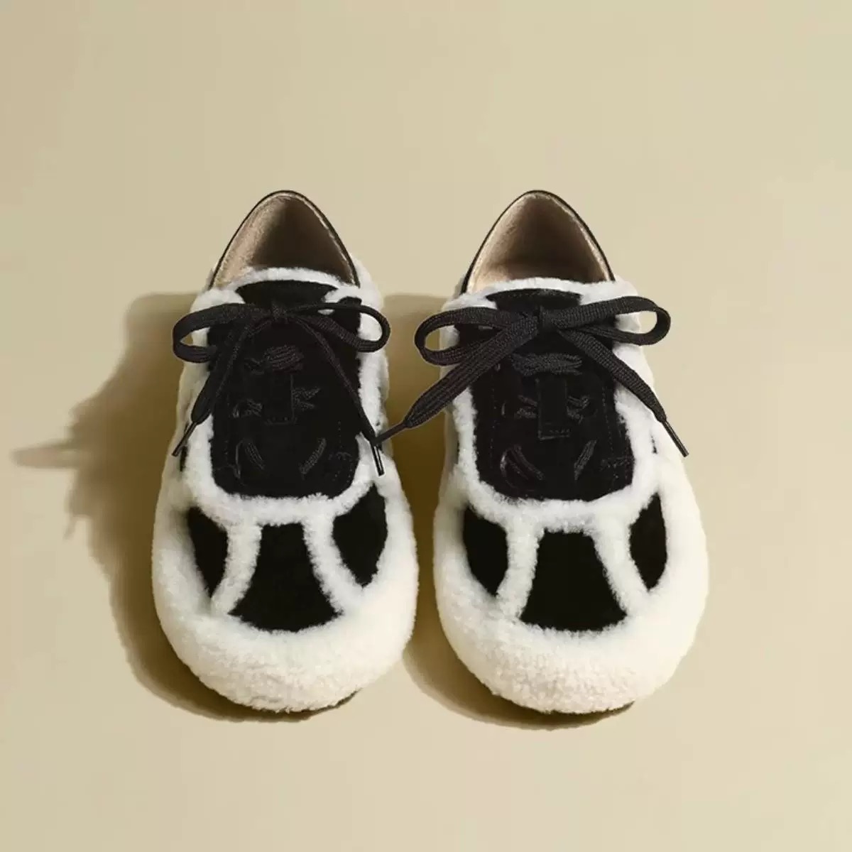 休闲风低跟时尚休闲鞋秋冬圆头加绒豆豆鞋2379/2378/A2378