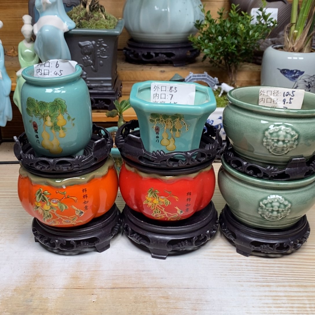 紫砂陶瓷艺术花盆陶瓷