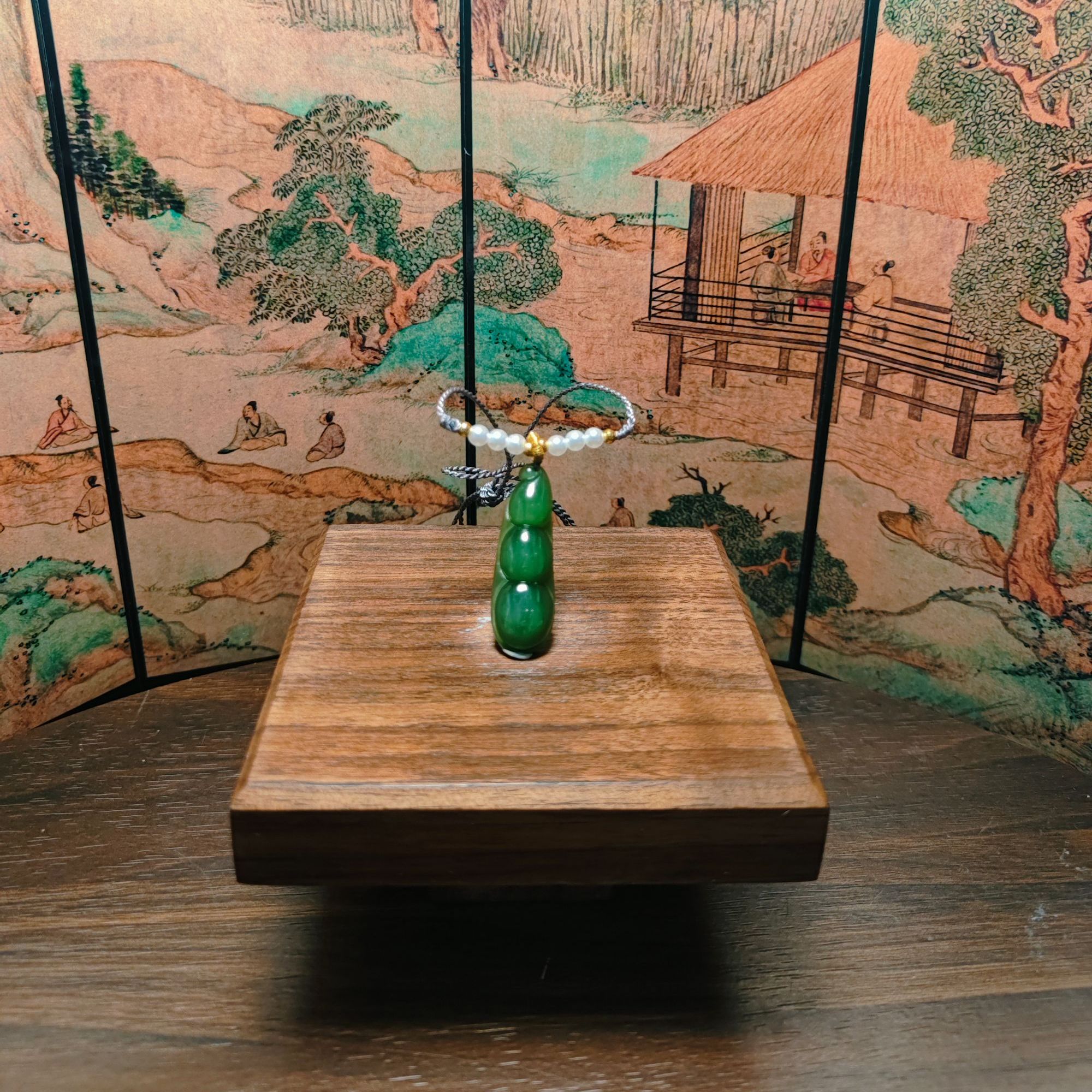 T和田玉碧玉福豆吊坠1796
