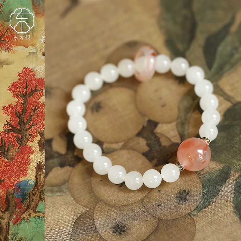 东方俪DOFUNLY【朝阳】和田玉跑环隔珠设计款手串18K金WYSC雅韵