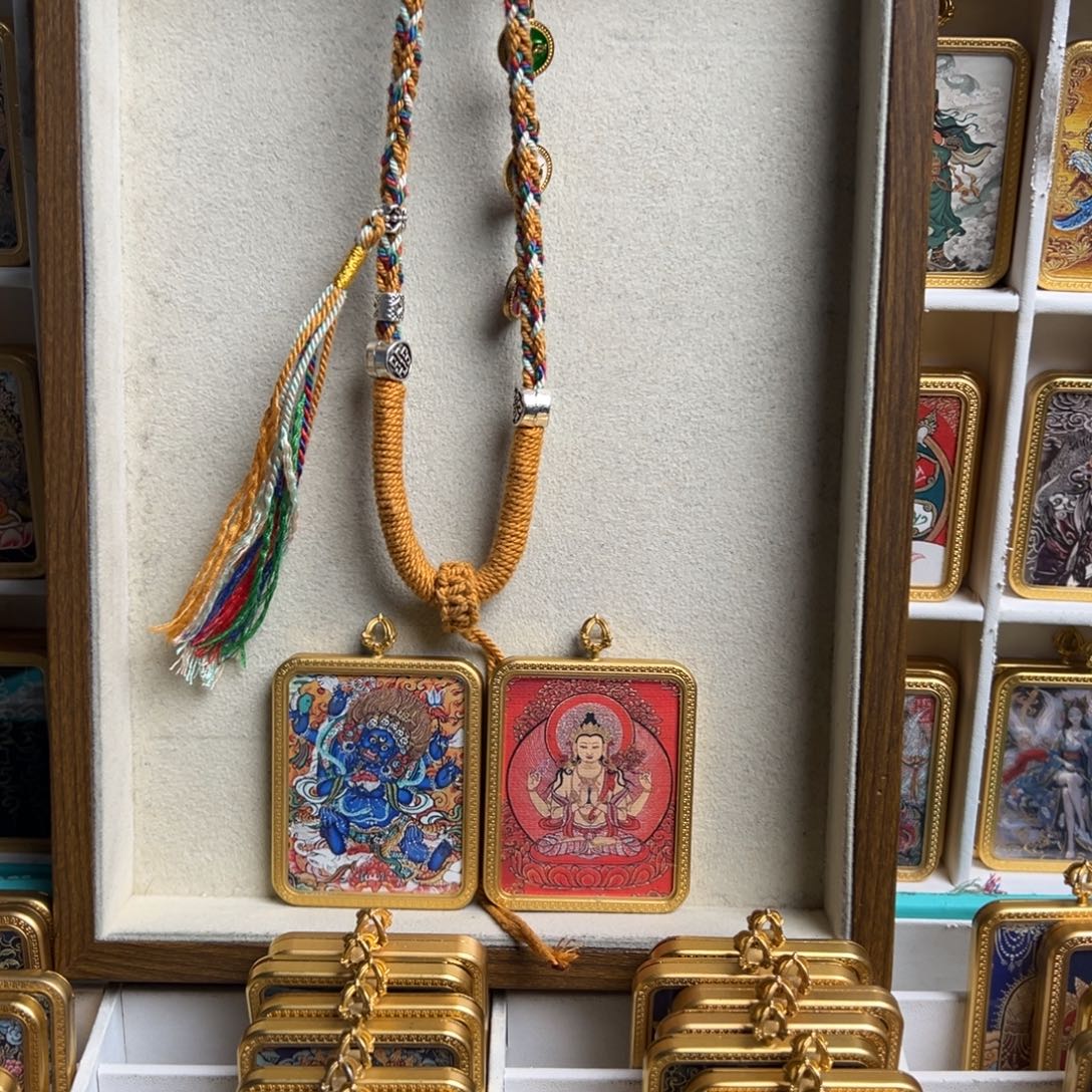 牧***一吊坠双面定制四壁 六臂大黑天