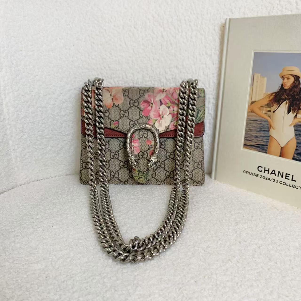 99新 GUCCI/古驰 壹臻/花卉款酒神小号/ 73458154
