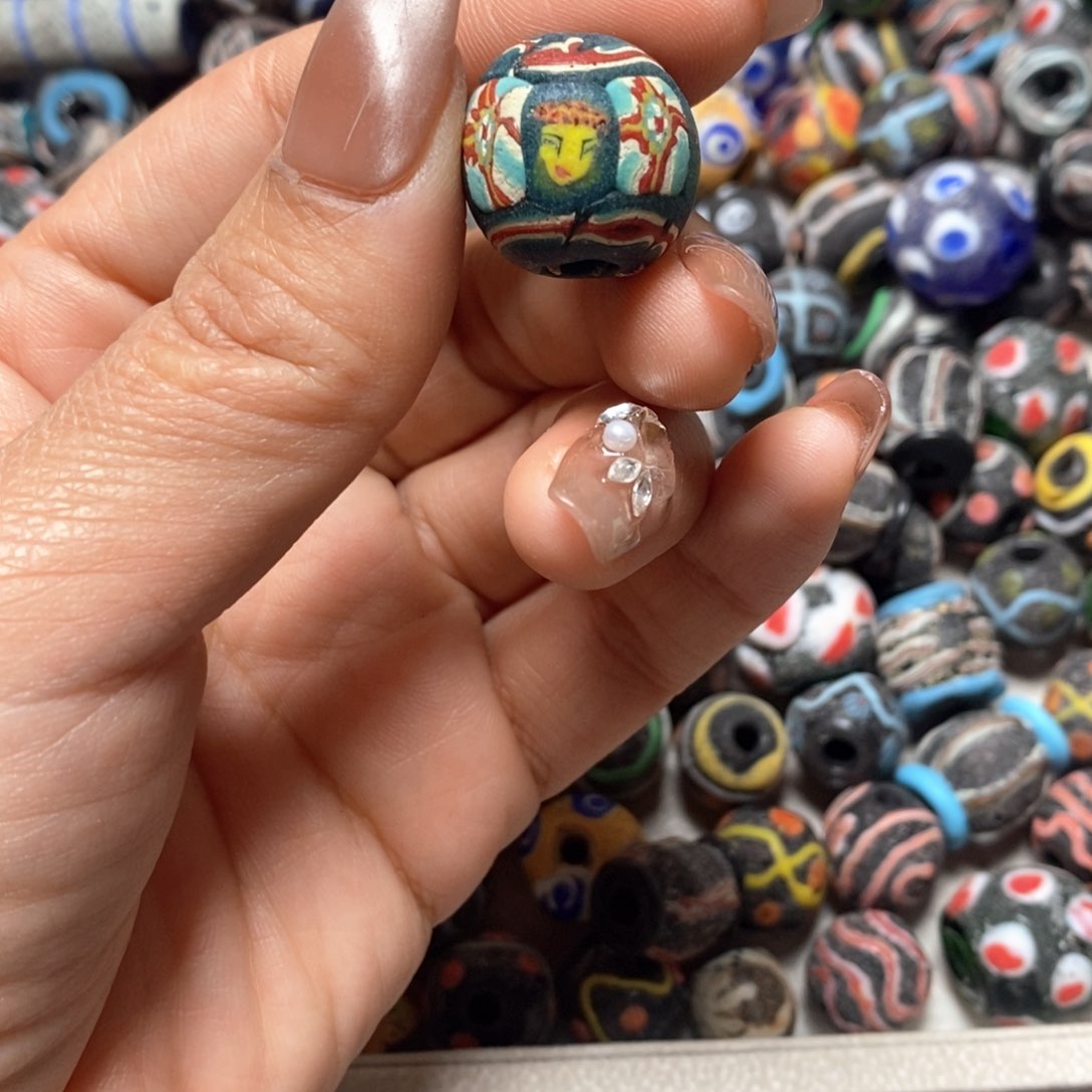 琉璃颈饰印度尼西亚古法珠