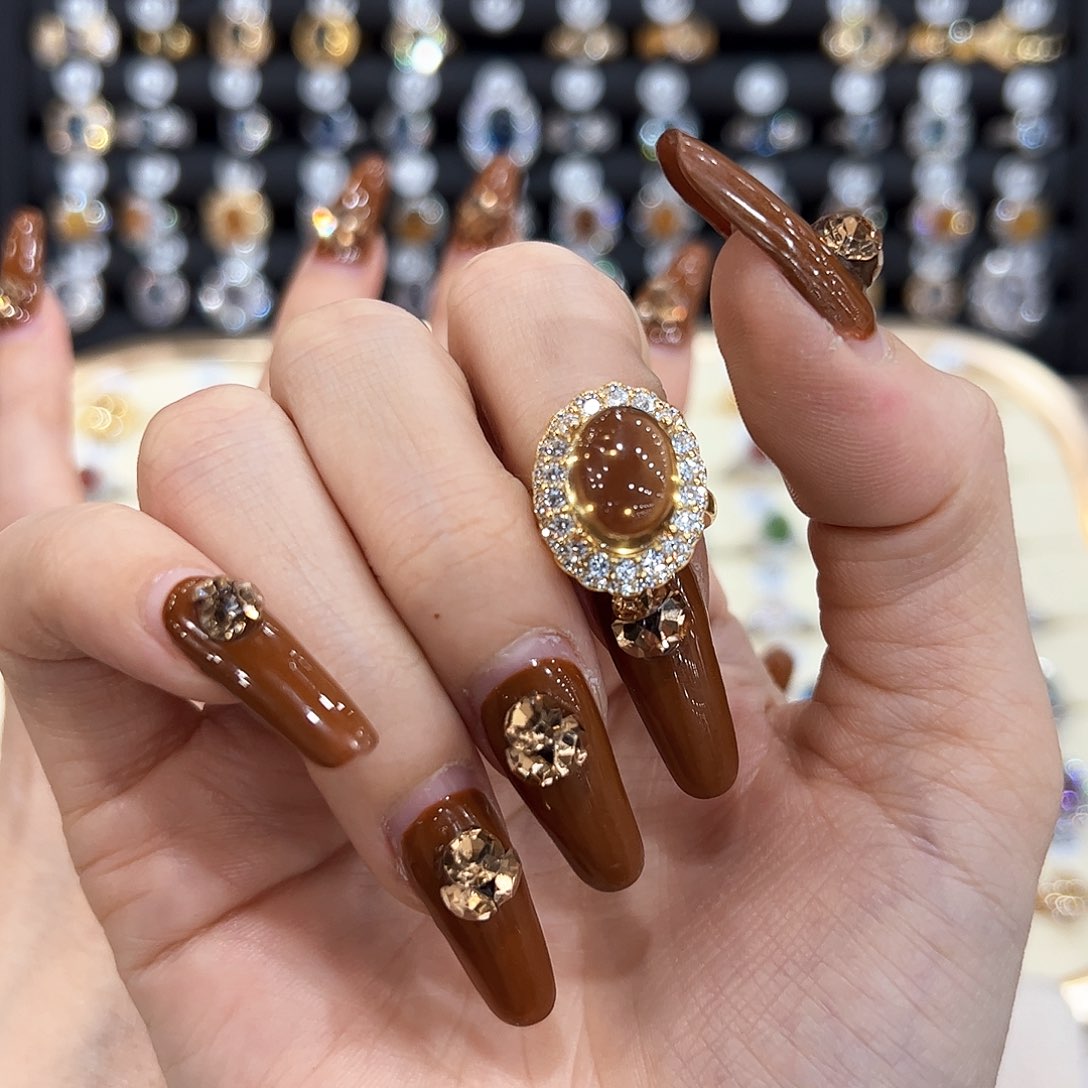 水晶金色拖不保色介意慎拍银托不掉色银S925镶嵌瞌****?