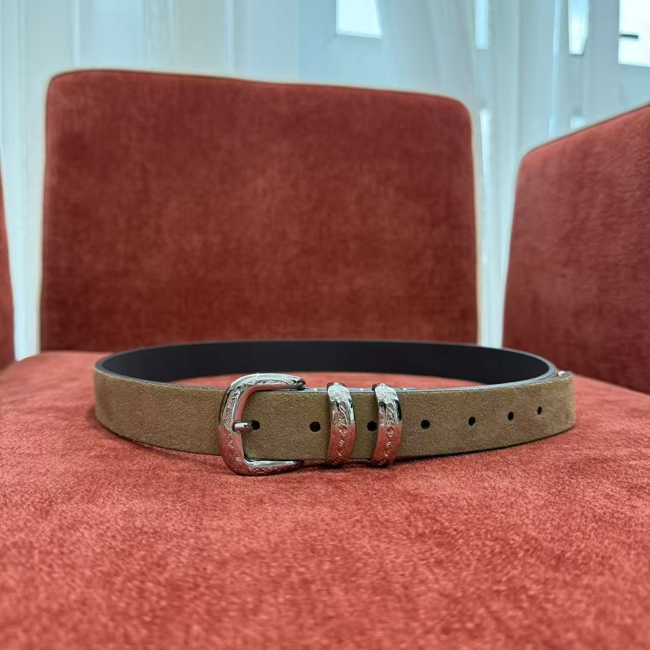 “8200版”  老钱风商务休闲带扣细节 绒面革 皮带