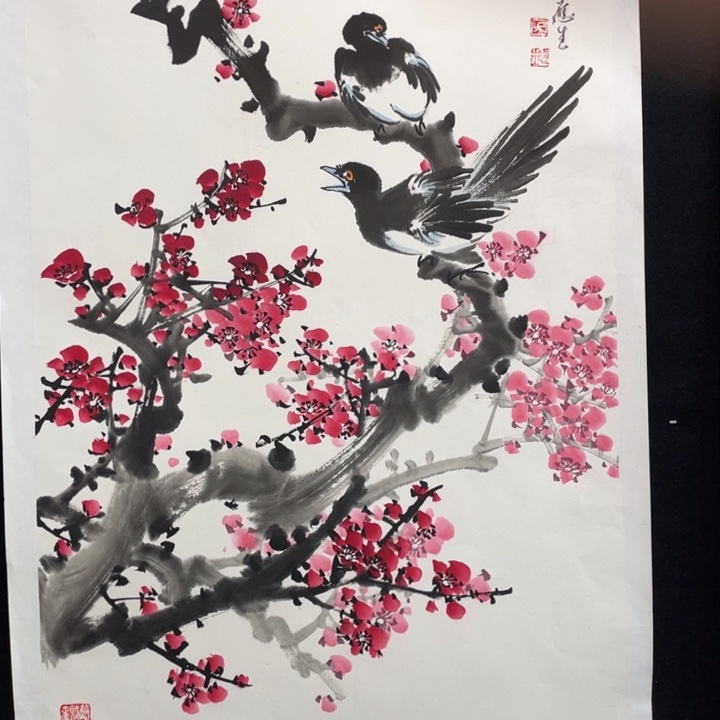 国画四尺三开作品