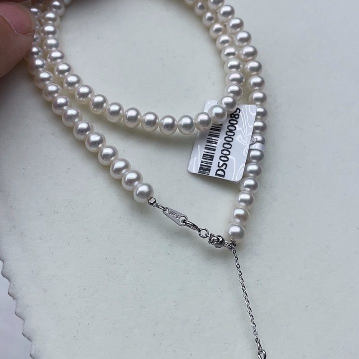 淡水珍珠银S925镶嵌颈饰卡5到6高品极光白炫彩