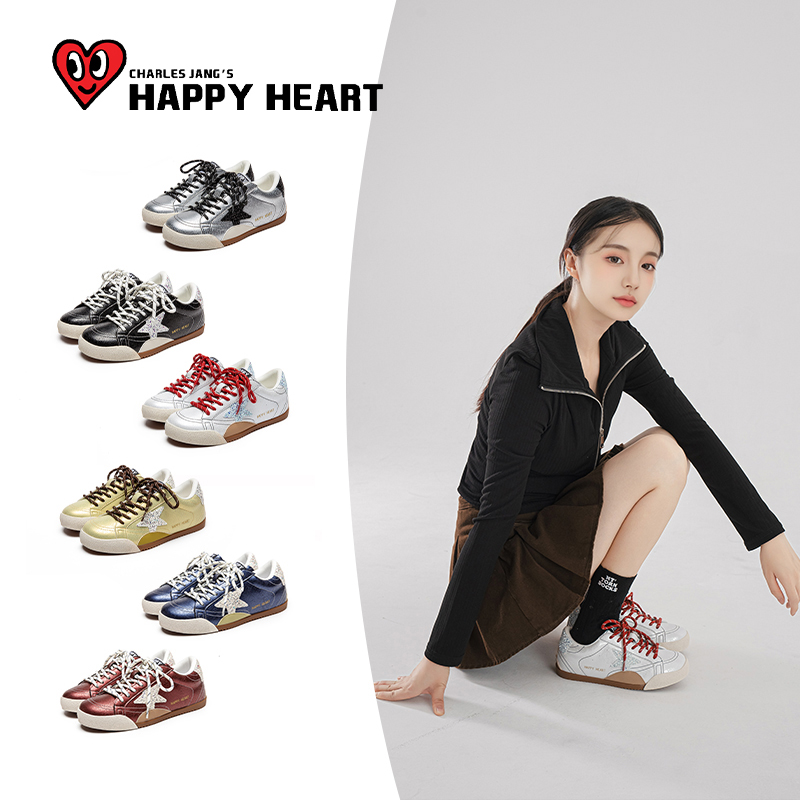 查尔斯桃心星星鞋时尚透气板鞋明星同款潮鞋女鞋透气四季抖音双11